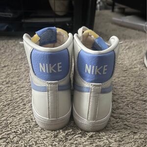 Nike Kids White and Light Blue High-Top Sneakers